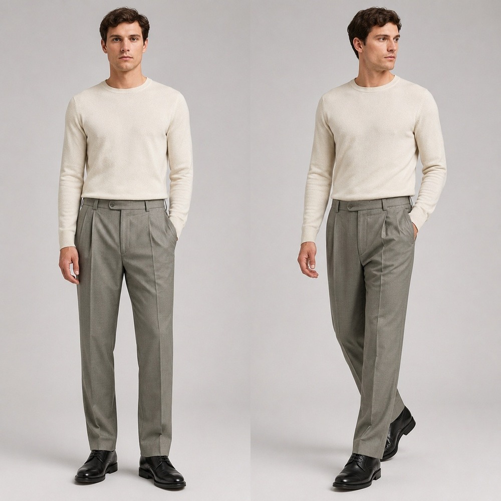 Linea Naturale Luxe Zignone Super 110s Wool Pleated Dress Pants Mens 42 Green